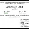 Billes Anneliese 1938-2017 Todesanzeige